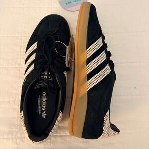 Adidas Black and White Shoes with Gum Sole